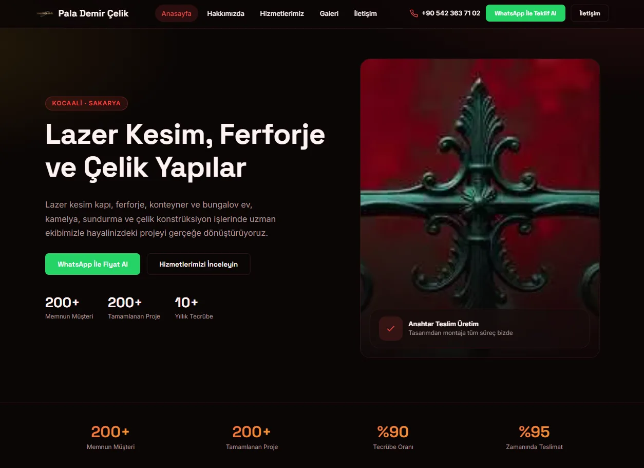 Pala Demir Çelik Kurumsal Web Sitesi