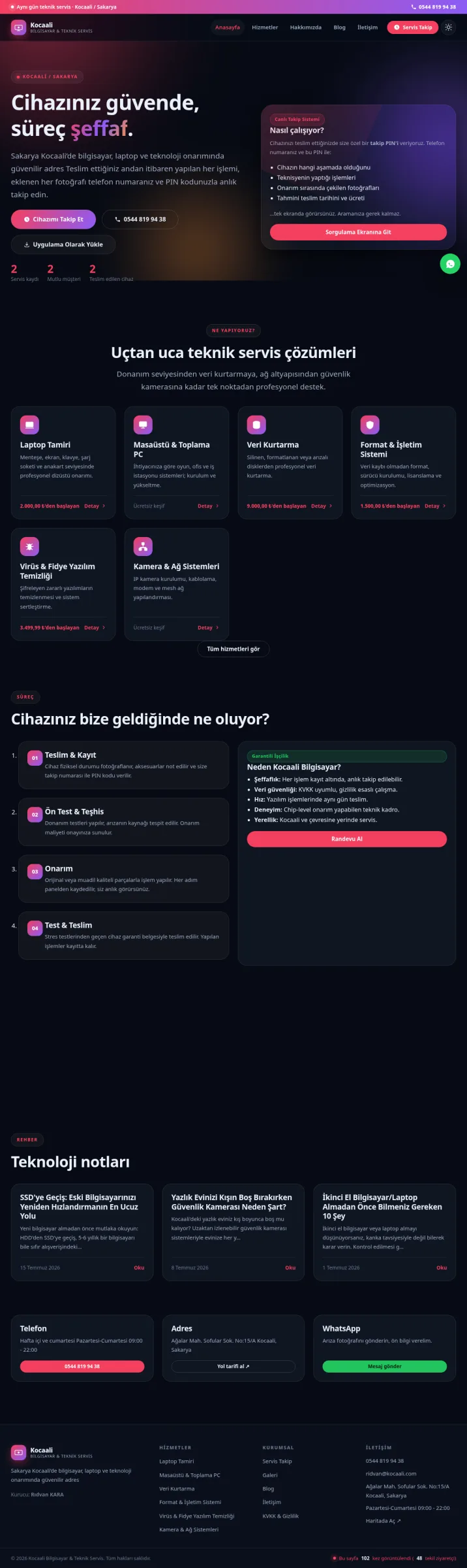 Kocaali Net - Bilişim ve Teknik Servis Platformu